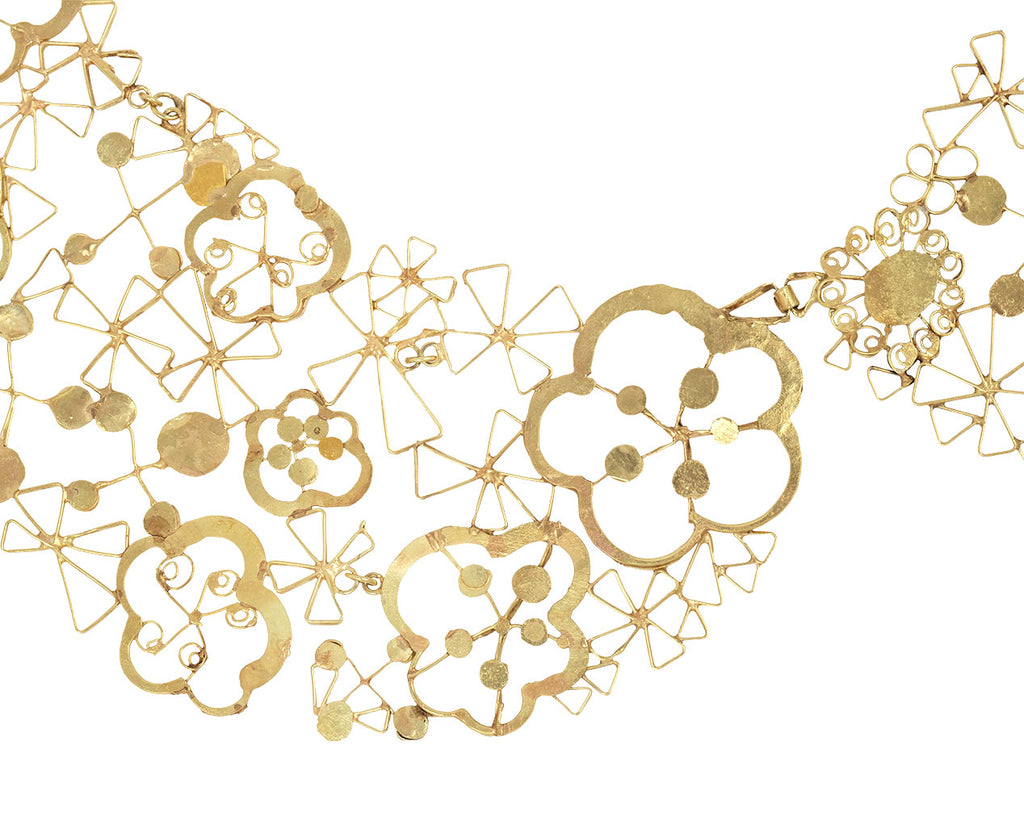 Squash Flower Pinwheel Peter Pan Collar Necklace