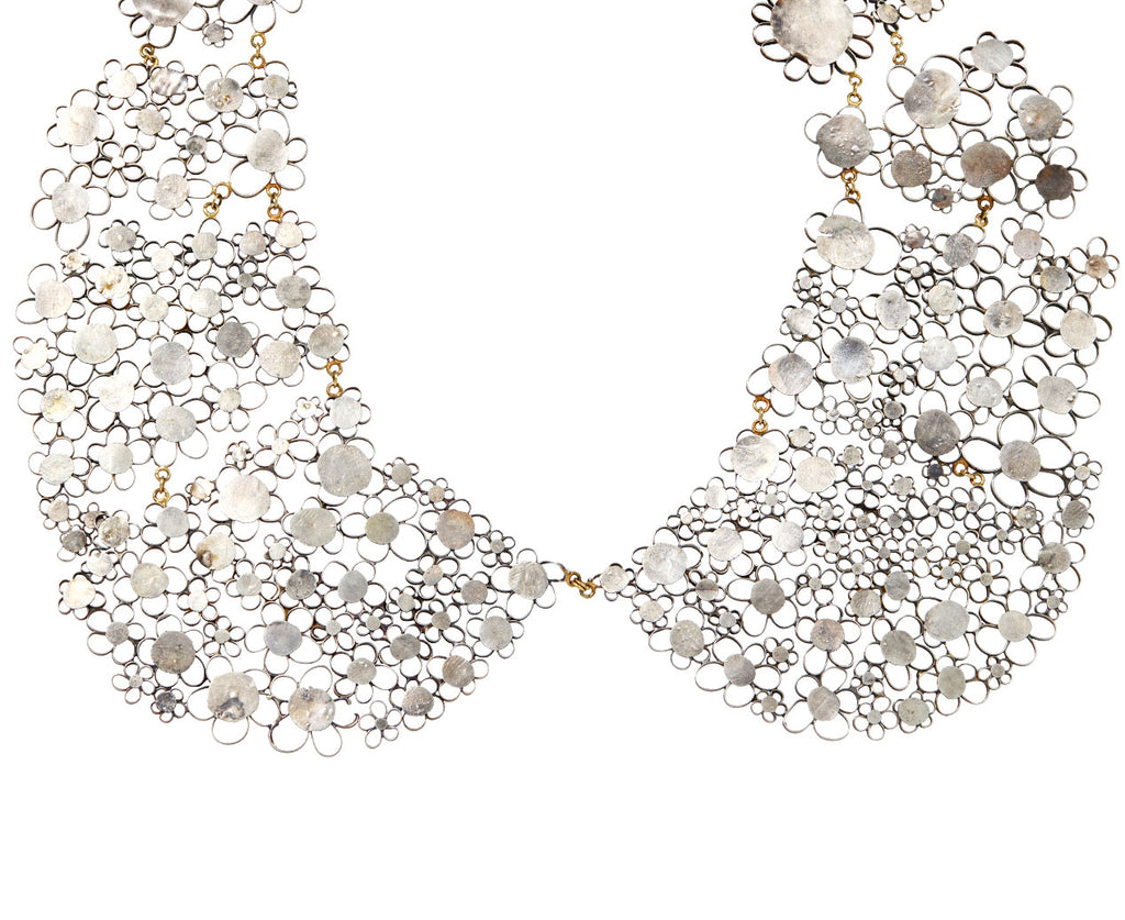 Flowery Peter Pan Collar with Turquoise