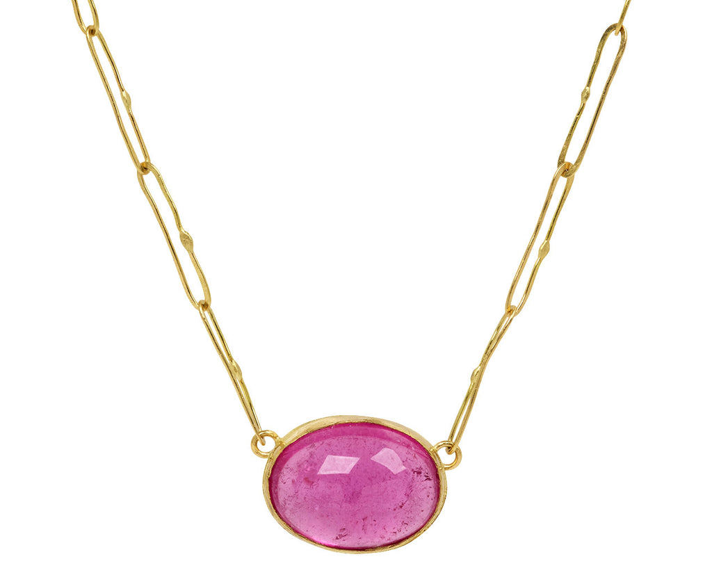 Lovely Oval Pink Tourmaline Echo Necklace