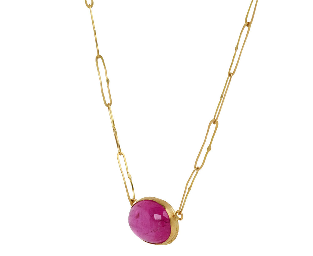 Lovely Oval Pink Tourmaline Echo Necklace