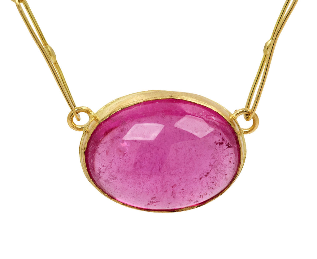 Lovely Oval Pink Tourmaline Echo Necklace
