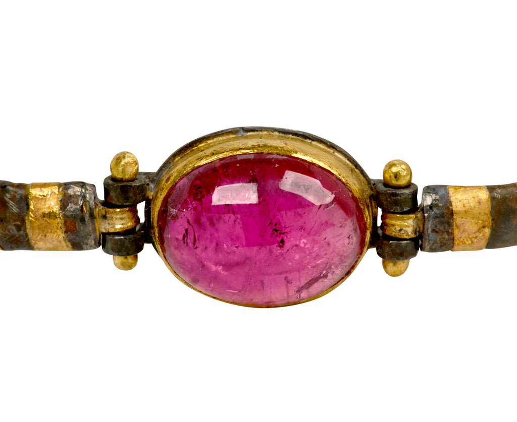 Judy Geib Striped Pink Tourmaline Bracelet - closeup
