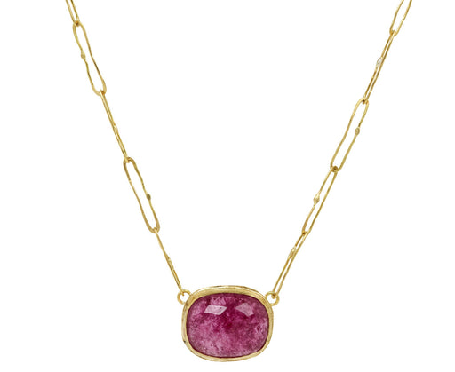 Lovely Cabochon Pink Tourmaline Echo Necklace