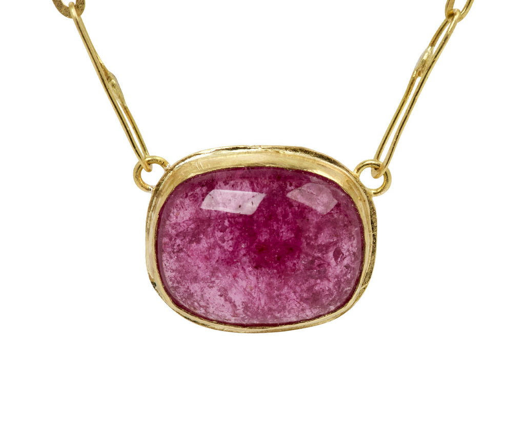 Lovely Cabochon Pink Tourmaline Echo Necklace