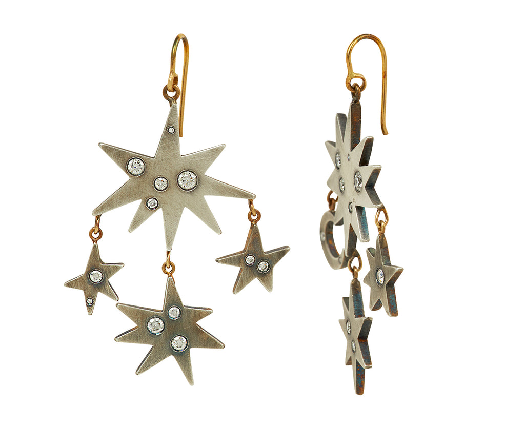 Scattered Diamond Sun and Moon Earrings - TWISTonline 