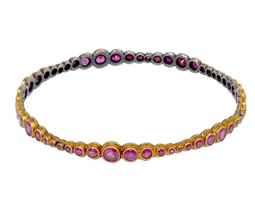Ruby Swoosh Bangle Bracelet