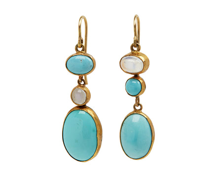 Persian Turquoise and Moonstone Earrings