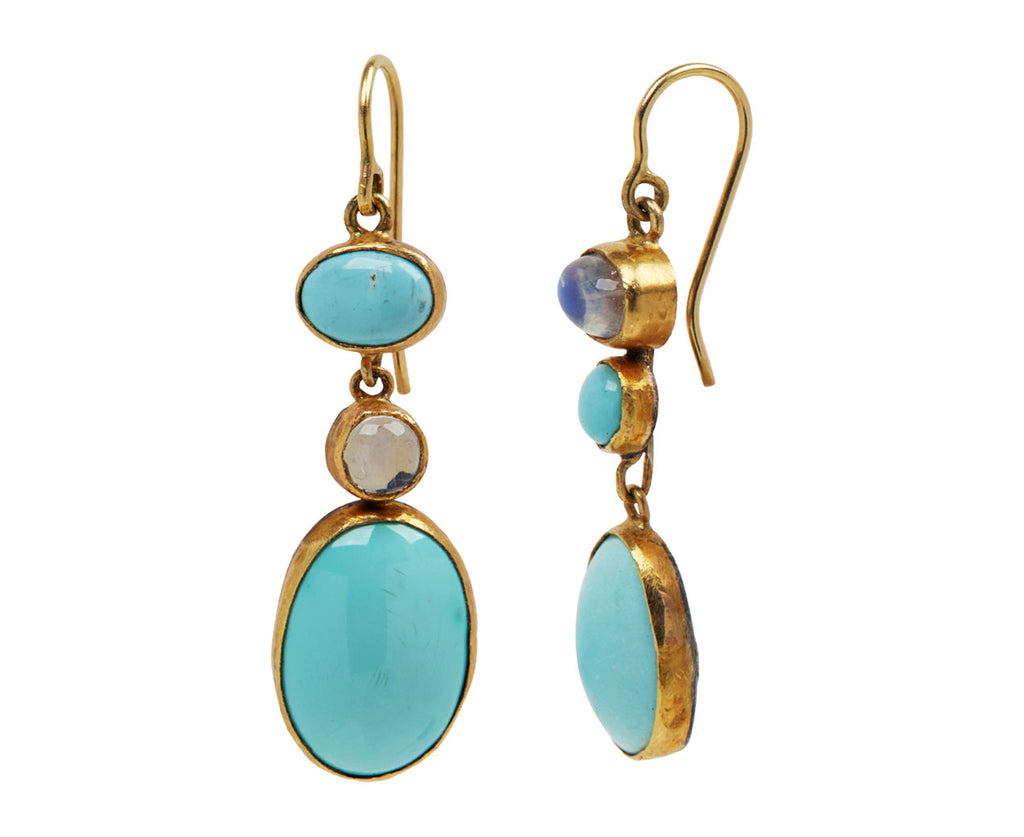 Persian Turquoise and Moonstone Earrings