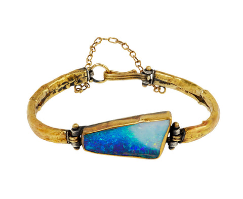 Lovely Trapezoidal Flashy Opal Bracelet