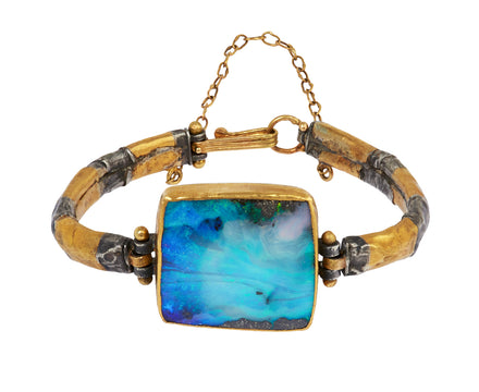 Flashy Squaring Boulder Opal Bracelet - TWISTonline 