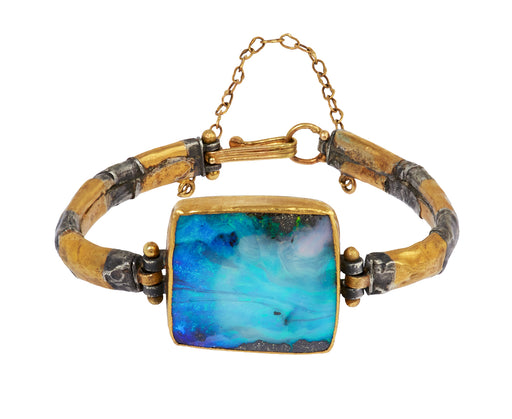 Flashy Squaring Boulder Opal Bracelet - TWISTonline 