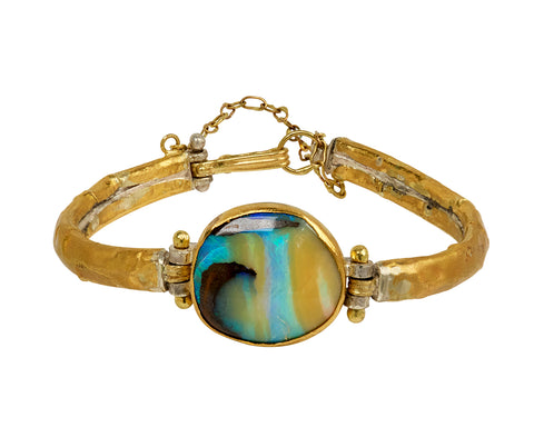 Judy Geib Pretty and Unusual Boulder Opal Bracelet