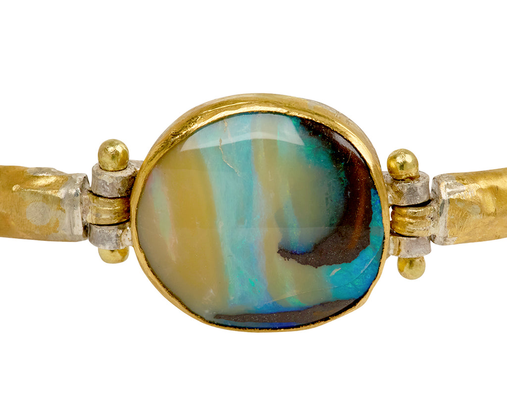 Judy Geib Pretty and Unusual Boulder Opal Bracelet - closeup