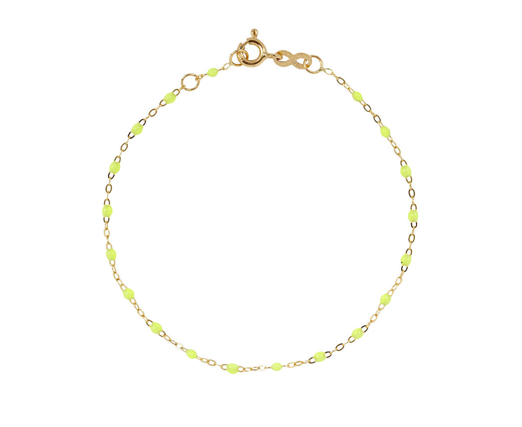 Neon Lime Resin Beaded Bracelet