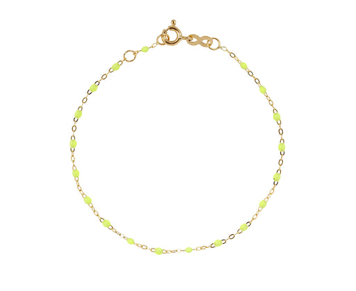 Neon Lime Resin Beaded Bracelet