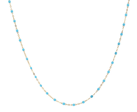 Gigi Clozeau Short Turquoise Resin Beaded Necklace