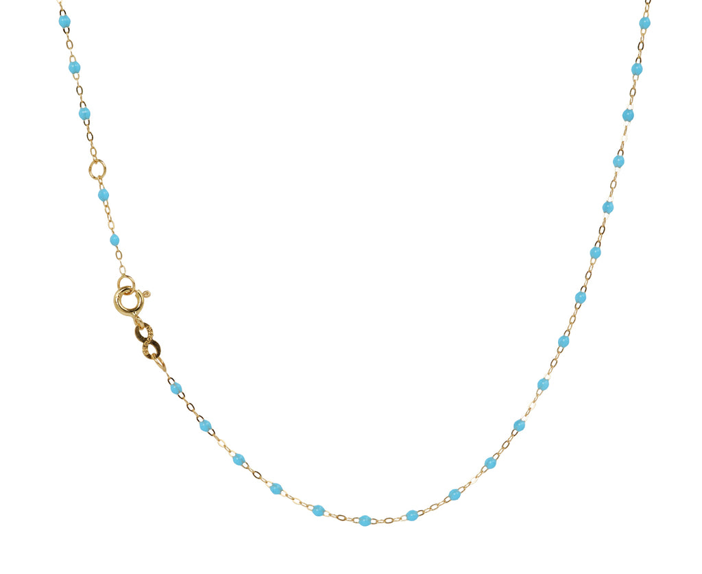 Gigi Clozeau Short Turquoise Resin Beaded Necklace - Closure