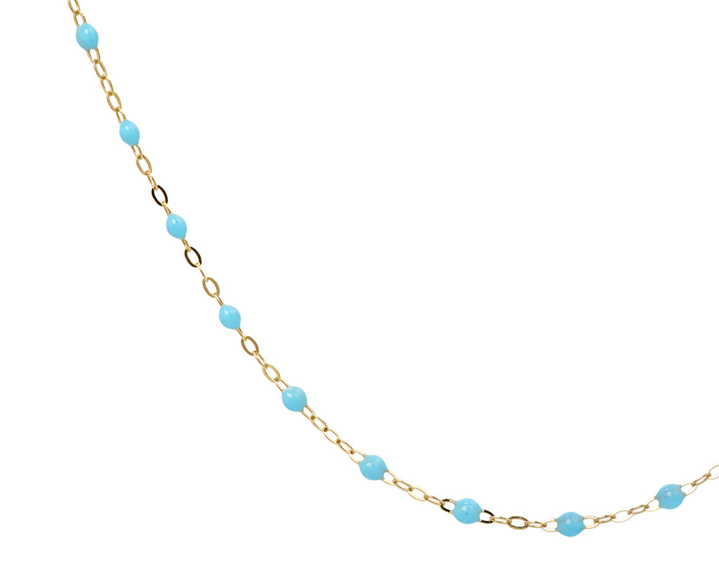 Gigi Clozeau Short Turquoise Resin Beaded Necklace - Closeup