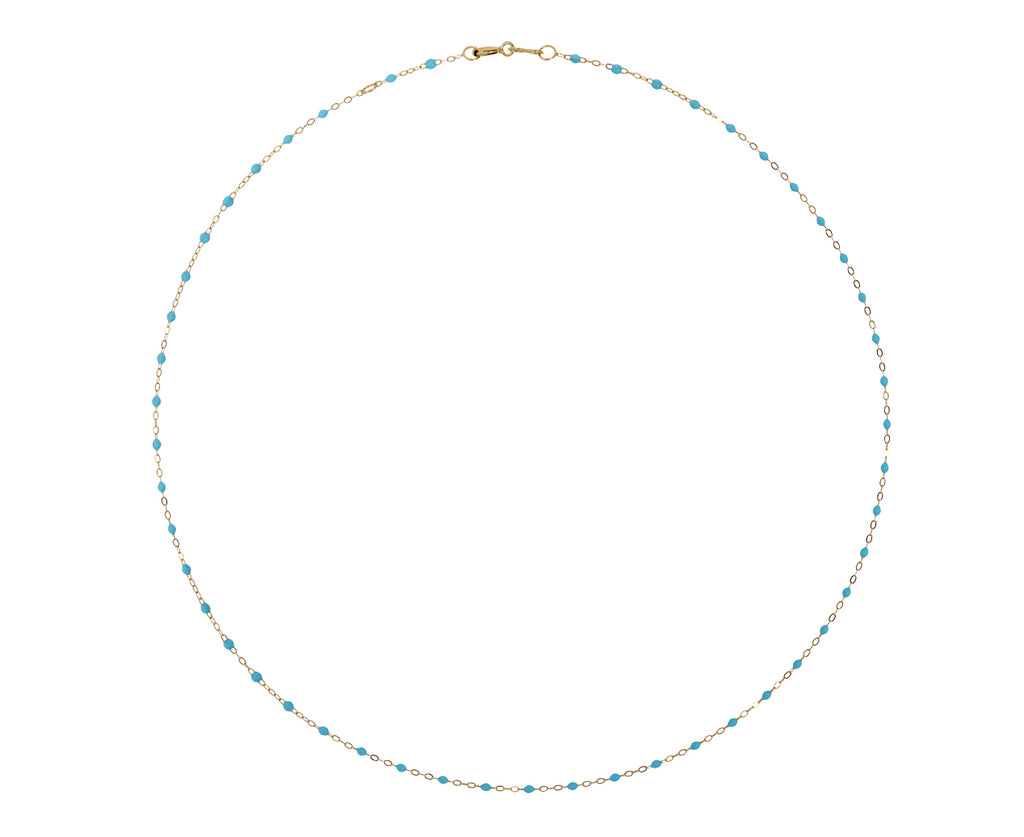 Gigi Clozeau Short Turquoise Resin Beaded Necklace - Top Down View
