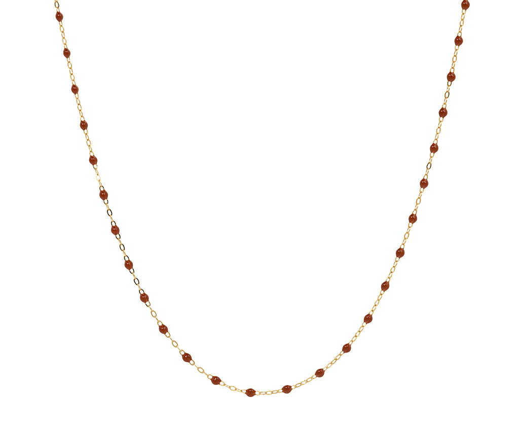 Short Mocha Resin Beaded Necklace