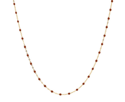 Short Mocha Resin Beaded Necklace