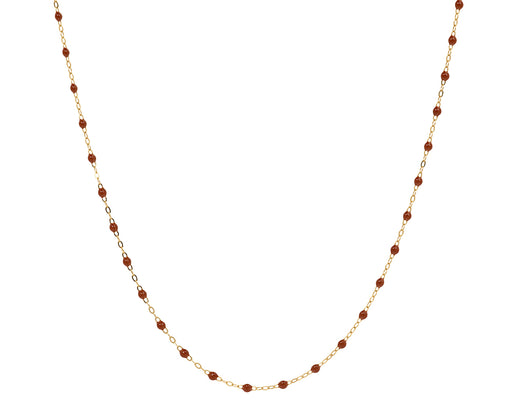 Short Mocha Resin Beaded Necklace