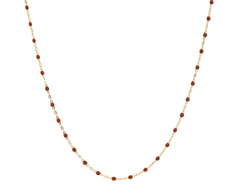 Short Mocha Resin Beaded Necklace