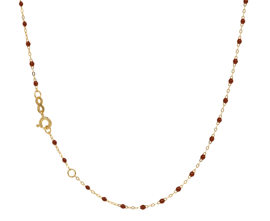 Short Mocha Resin Beaded Necklace