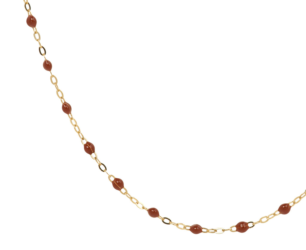 Short Mocha Resin Beaded Necklace