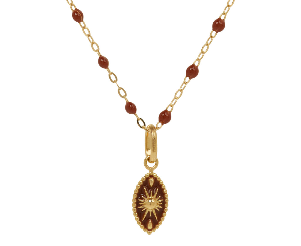 Short Mocha Resin Beaded Necklace