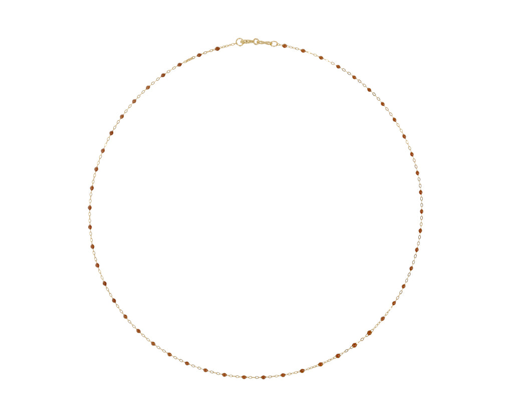 Short Mocha Resin Beaded Necklace