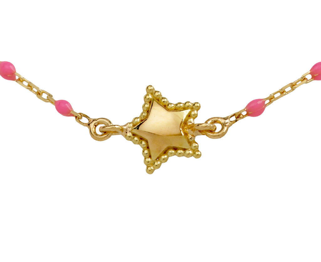 Gigi Clozeau Pink Resin Lucky Heart Bracelet - closeup