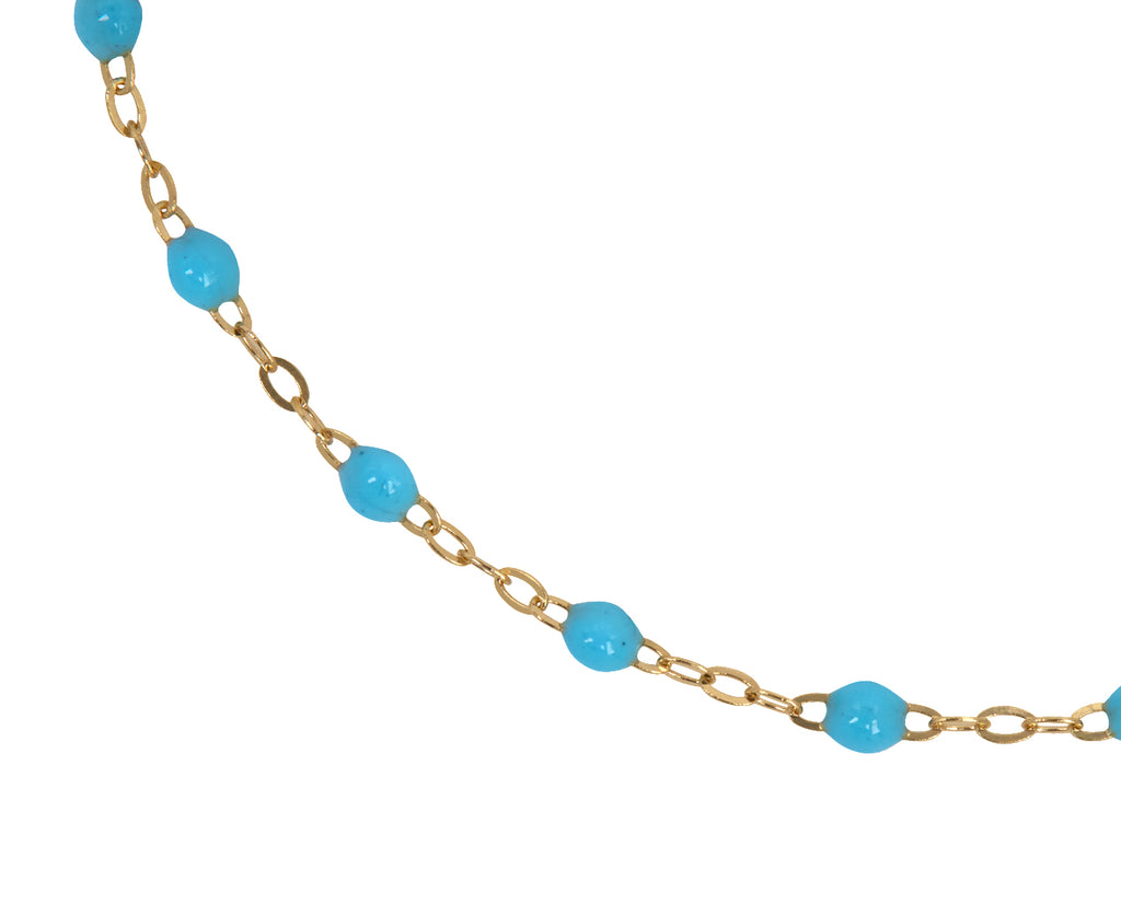 Gigi Clozeau Turquoise Blue Resin Beaded Bracelet - Closeup