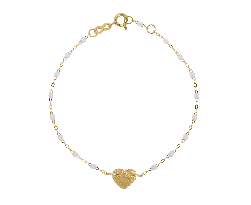 Gigi Clozeau Classic Miss Gigi Heart Lumiere White Resin Bracelet