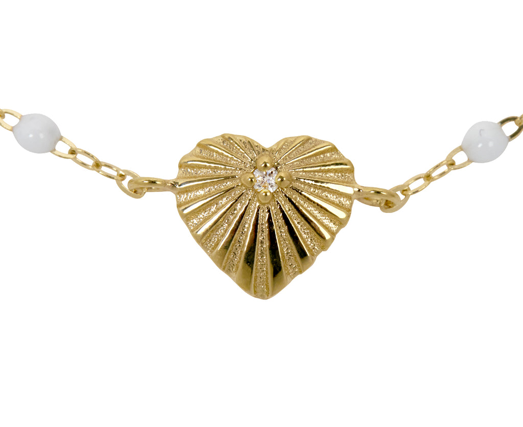 Gigi Clozeau Classic Miss Gigi Heart Lumiere White Resin Bracelet - Closeup