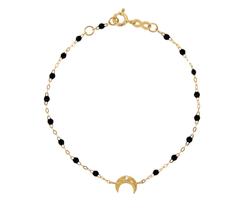 Gigi Clozeau Black Resin Beaded Petite Moon Bracelet