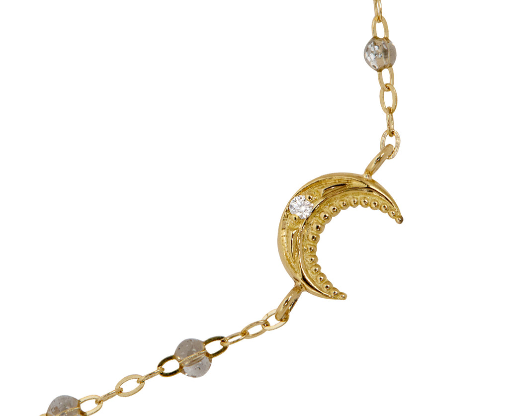 Gigi Clozeau Sparkle Resin Beaded Petite Moon Bracelet - Closeup