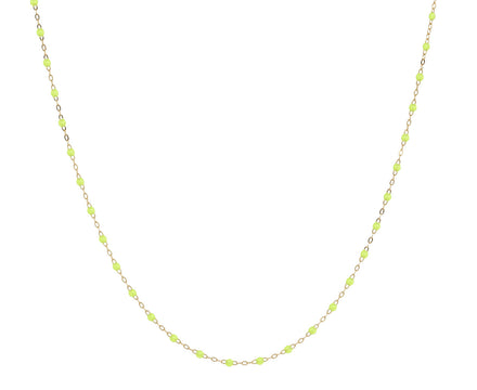 Short Neon Lime Resin Beaded Necklace