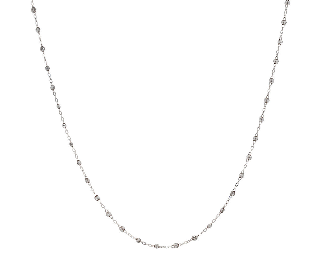 White Gold Silver Sparkle Resin Beaded Necklace