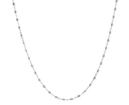 White Gold Silver Sparkle Resin Beaded Necklace