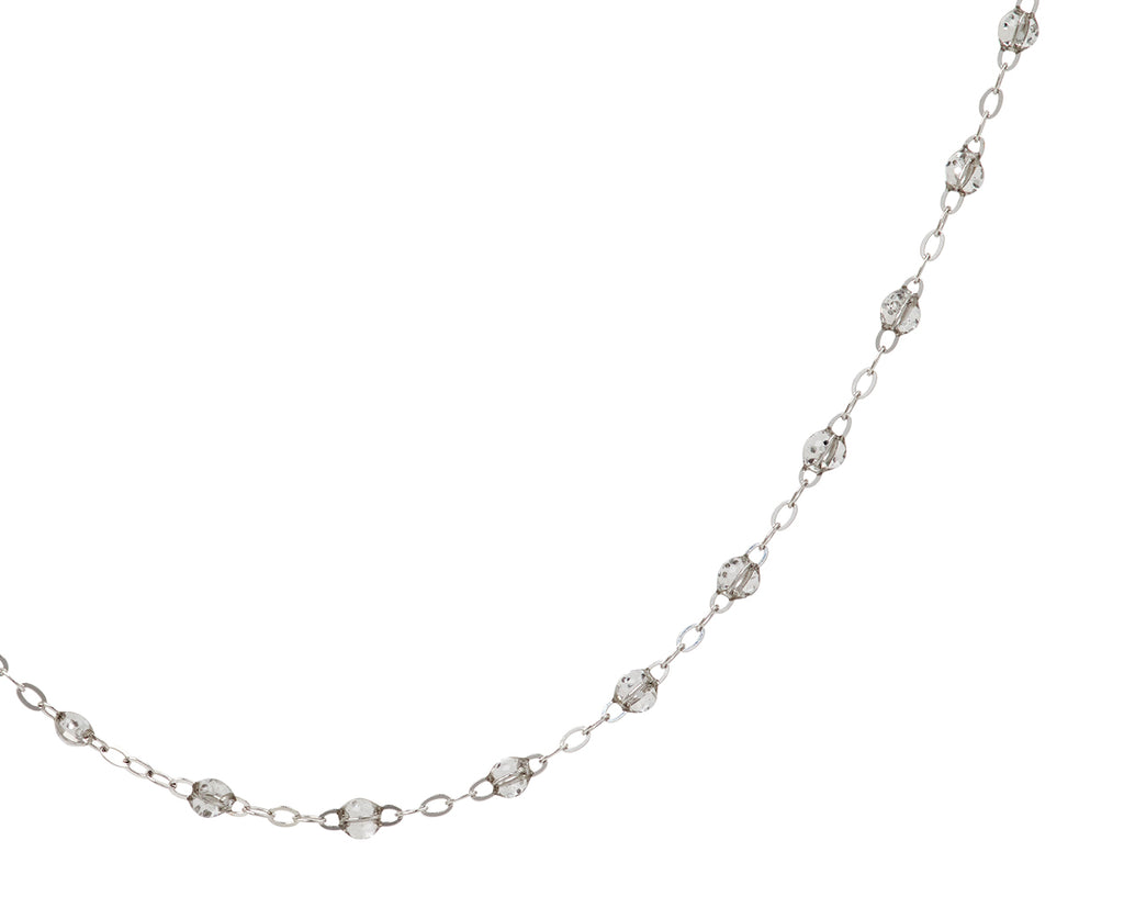 Gigi Clozeau White Gold Sparkle Resin Beaded Necklace - Closeup