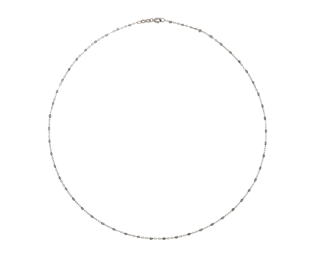 Gigi Clozeau White Gold Sparkle Resin Beaded Necklace - Top Down View