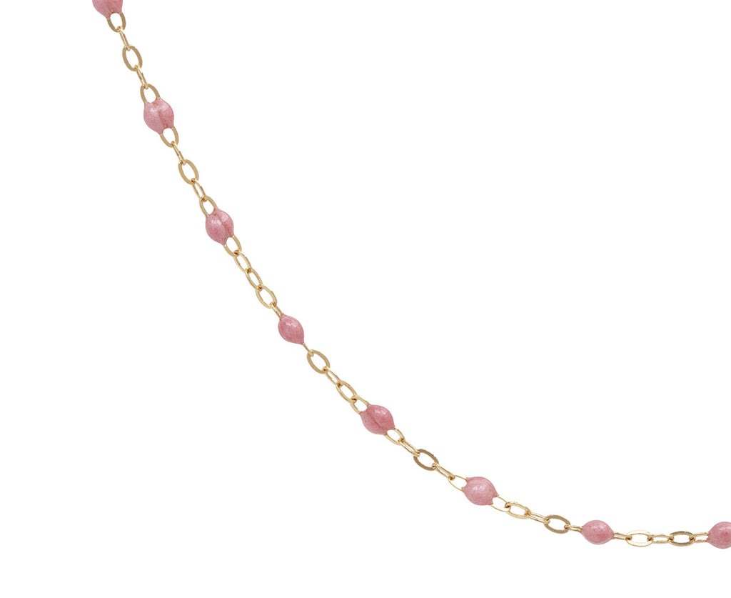 Gigi Clozeau Short Blush Resin Beaded Necklace - Closeup