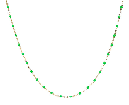 Gigi Clozeau Short Neon Green Resin Beaded Necklace