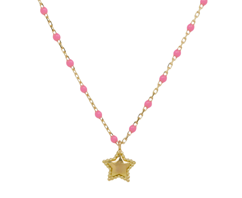 Gigi Clozeau Pink Resin Mini Star Pendant Necklace