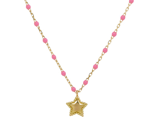 Gigi Clozeau Pink Resin Mini Star Pendant Necklace