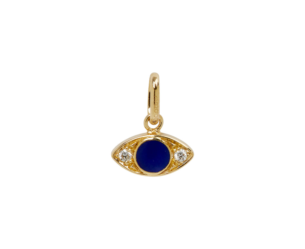 Lapis and Diamond Evil Eye Charm Pendant ONLY