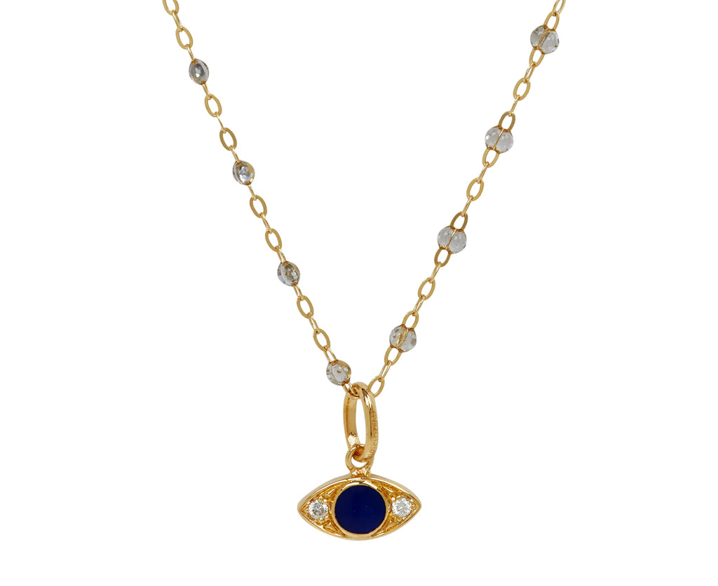 Lapis and Diamond Evil Eye Charm Pendant ONLY