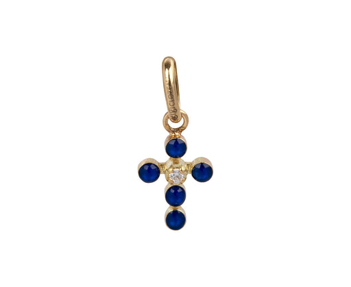 Gigi Clozeau Lapis Pearled Mini Gigi Cross Pendant ONLY