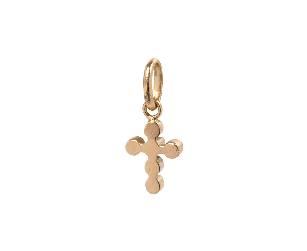 Gigi Clozeau Ruby Pearled Mini Gigi Cross Pendant ONLY -  Back